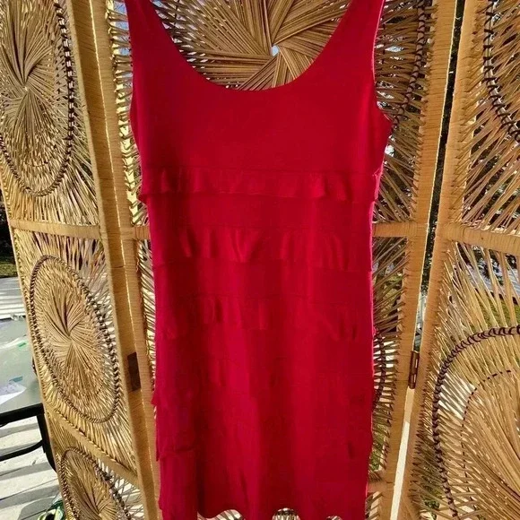 MIKO 6/$20. woman’s hot pink sleeveless tiered dress small - Picture 10 of 10